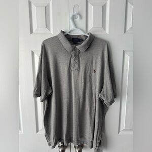 Polo Ralph Lauren Light Grey Pima Cotton Polo 2XB w/ Multicolor Pony Logo